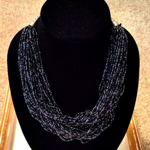 SALE! EUC Elegant Black Beaded Necklace